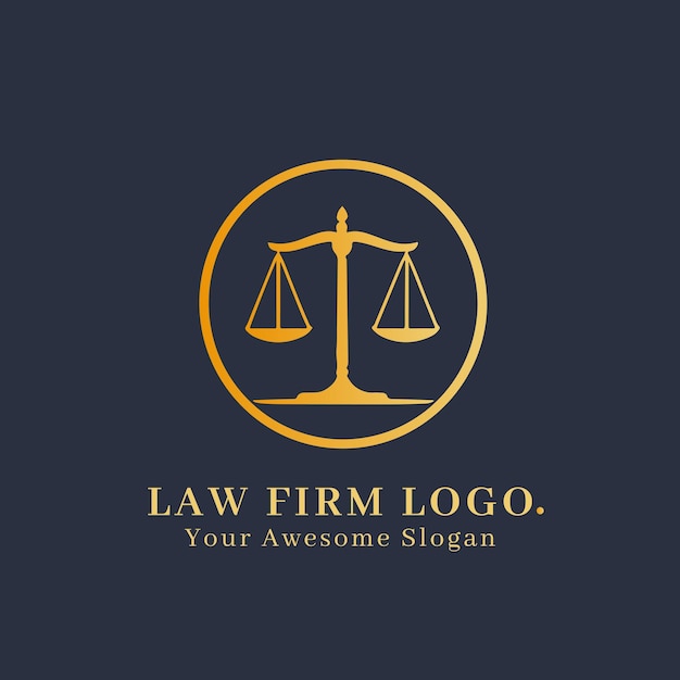 Concepto de logotipo de bufete de abogados para empresa y marca