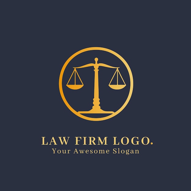 Concepto de logotipo de bufete de abogados para empresa y marca
