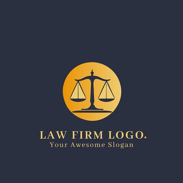 Concepto de logotipo de bufete de abogados para empresa y marca