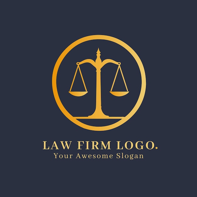 Vector concepto de logotipo de bufete de abogados para empresa y marca