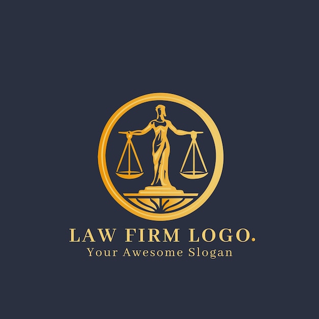 Concepto de logotipo de bufete de abogados para empresa y marca