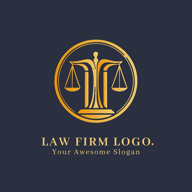 Concepto de logotipo de bufete de abogados para empresa y marca