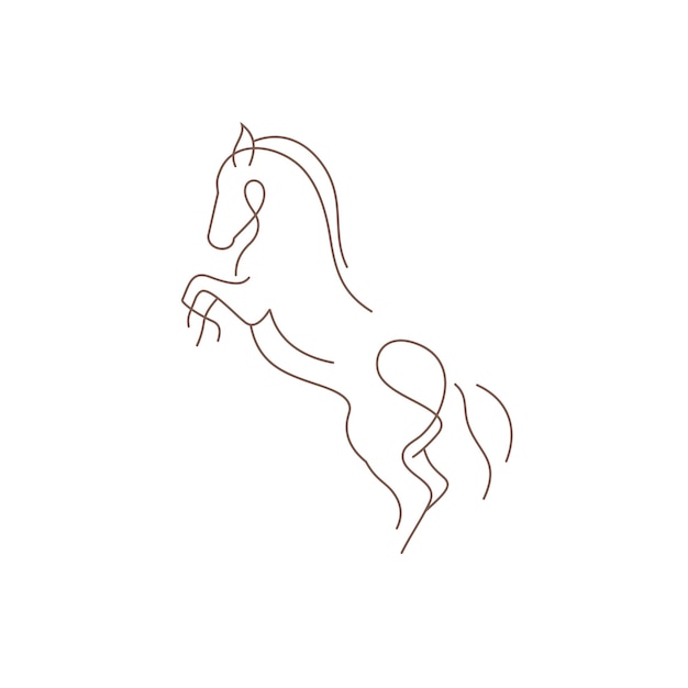 Vector concepto del logotipo del caballo de una sola línea