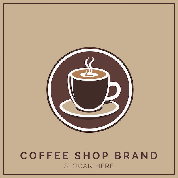 Concepto de logotipo de cafetería para empresa y marca