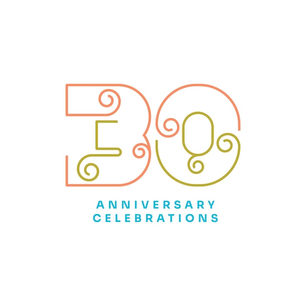 Vector concepto del logotipo de las celebraciones del 30 aniversario