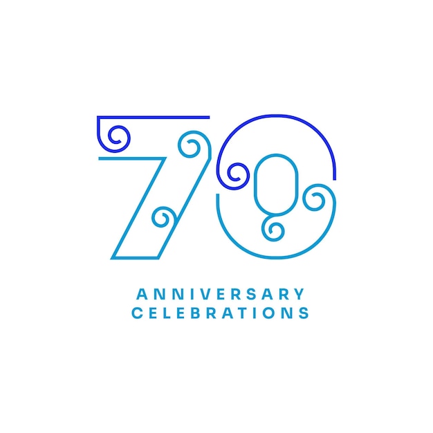 Vector concepto del logotipo de las celebraciones del 70 aniversario