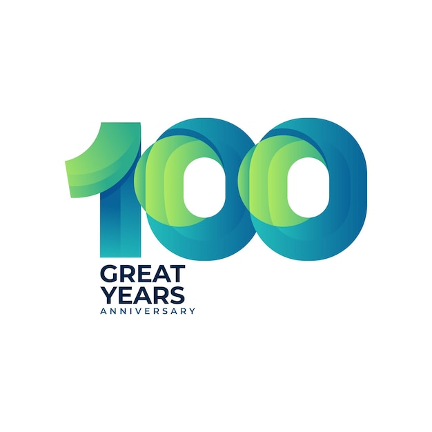 Concepto de logotipo de celebraciones de aniversario de 100 años