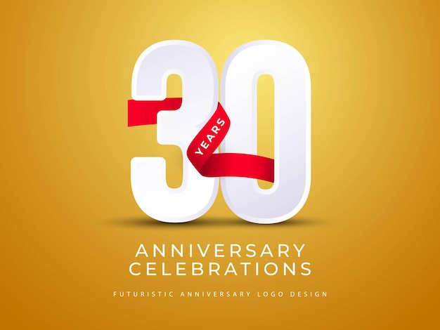 Concepto de logotipo de celebraciones de aniversario de 30 años