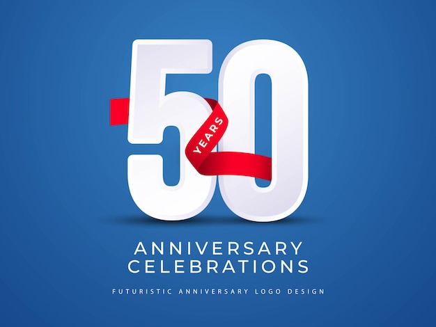 Concepto de logotipo de celebraciones de aniversario de 50 años