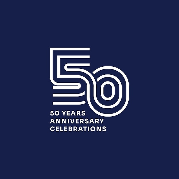 Concepto de logotipo de celebraciones de aniversario de 50 años