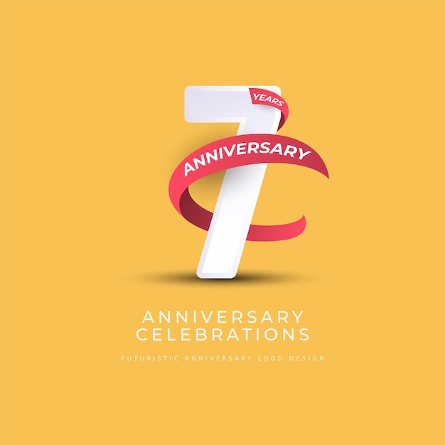 Concepto de logotipo de celebraciones de aniversario de 7 años