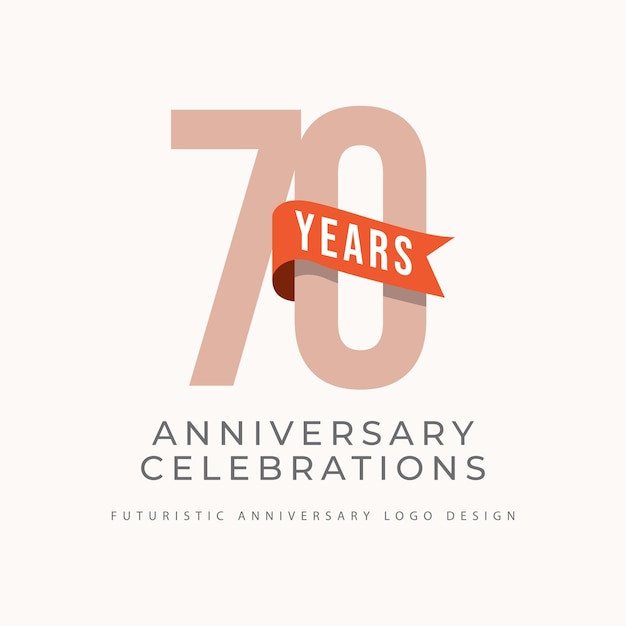 Concepto de logotipo de celebraciones de aniversario de 70 años