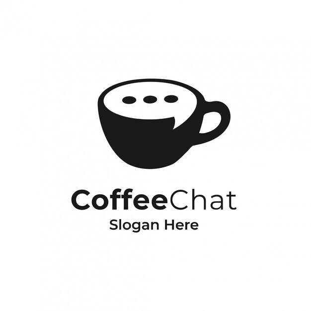 concepto de logotipo de chat de café y burbujas.