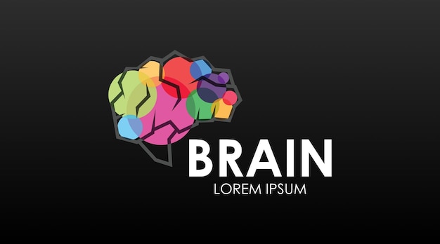 Concepto de logotipo de ciencia sobre el cerebro. Vector de logotipo de cerebro para fines científicos