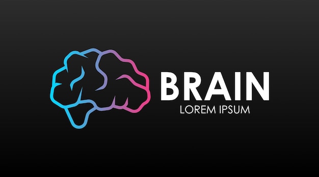 Vector concepto de logotipo de ciencia sobre el cerebro. vector de logotipo de cerebro para fines científicos