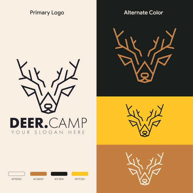 Vector concepto de logotipo de ciervo elegante y moderno