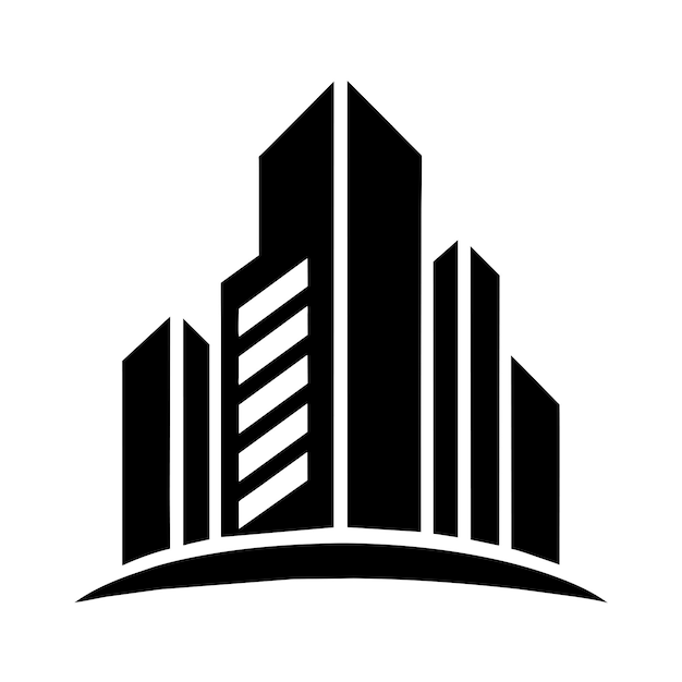 Vector el concepto de logotipo de la ciudad moderna, silueta vectorial, silueta de color negro 73