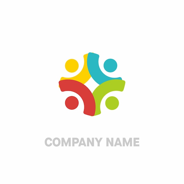 Concepto de logotipo de comunidad creativa Idea de diseño de logotipo de Fundación Juvenil Abstracta