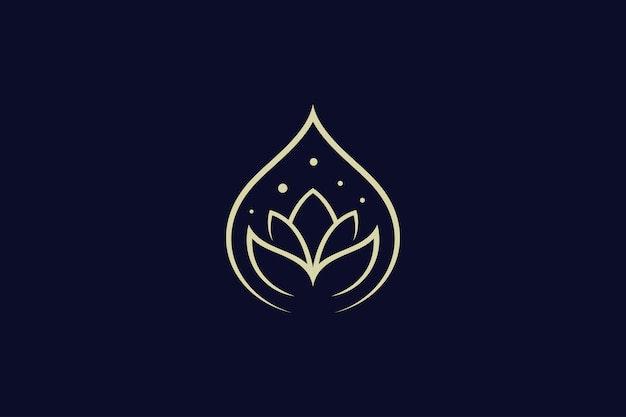Concepto de logotipo creativo de gota de agua y flor de loto