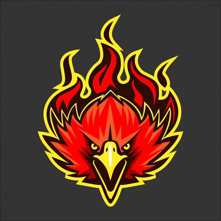 Vector concepto de logotipo deportivo de cabeza de águila de fuego