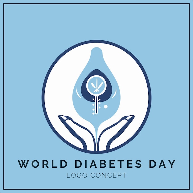 Concepto del logotipo del día mundial de la diabetes para marcas y eventos