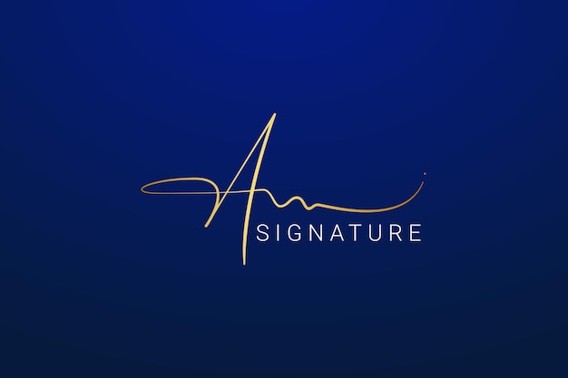 Concepto de logotipo dorado de firma de lujo para las letras A