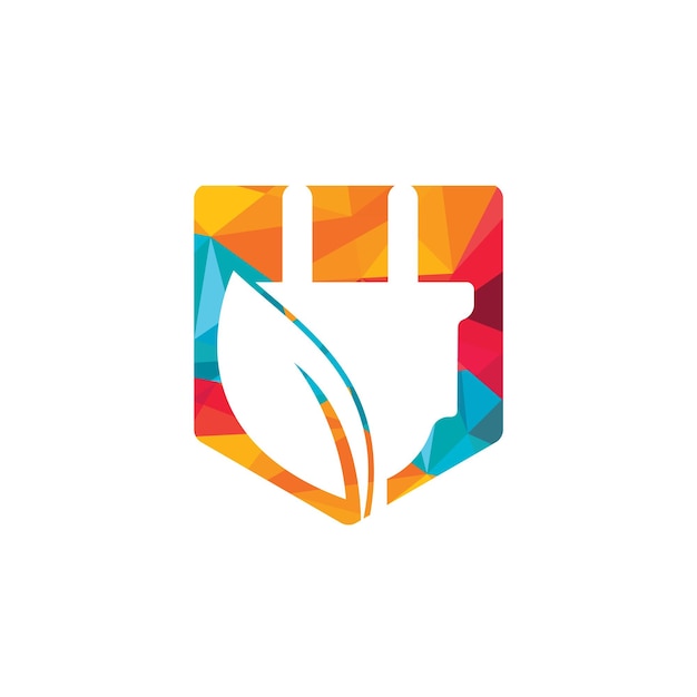 Concepto de logotipo de electricidad de energía verde