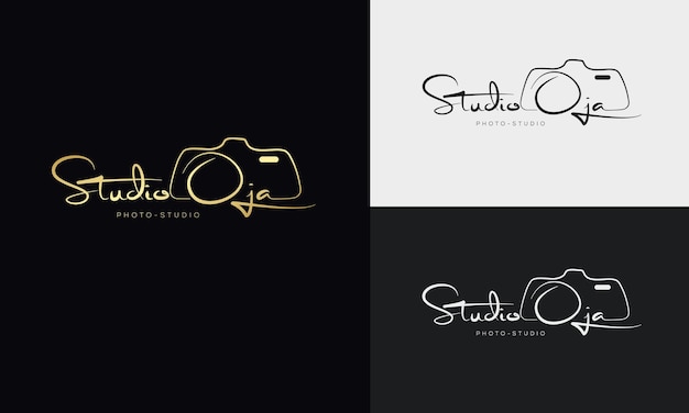 Concepto de logotipo de firma de plantilla de diseño de icono de logotipo de fotografía de estudio