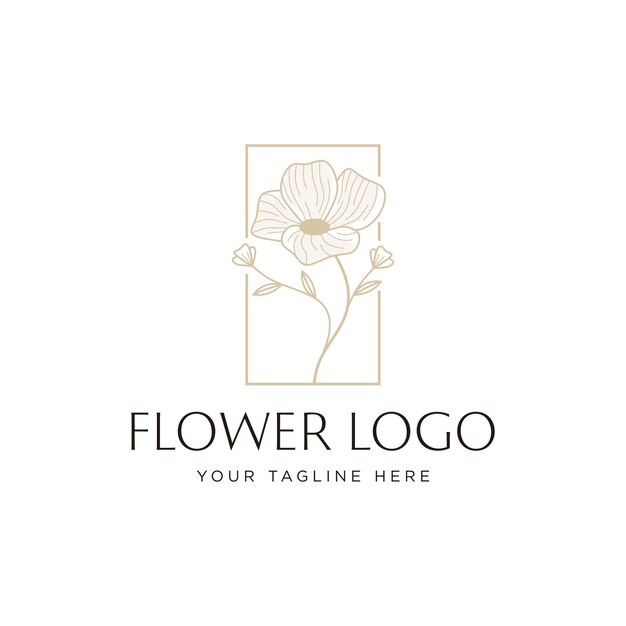 concepto de logotipo de flor vintage único