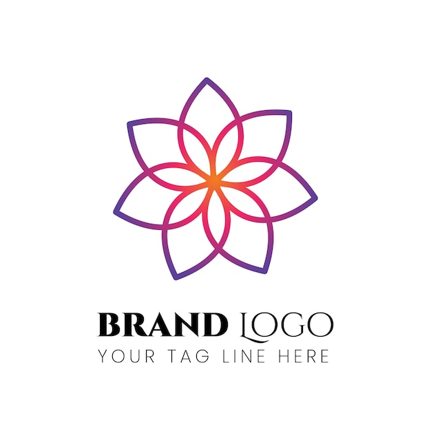 concepto de logotipo floral moderno hermoso y colorido
