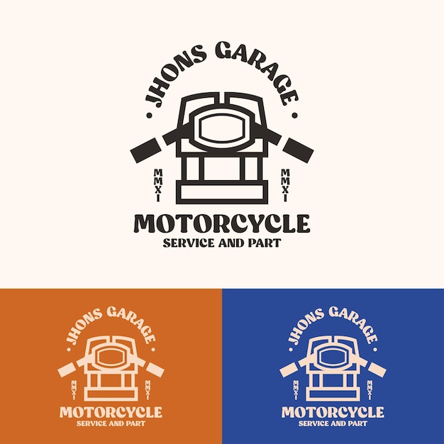 Concepto de logotipo de garaje de motocicleta minimalista