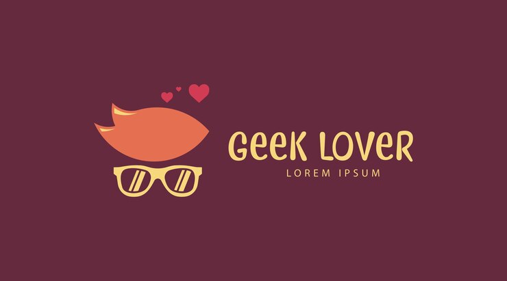 Vector concepto de logotipo geek creativo y único. plantilla de logotipo de geek people
