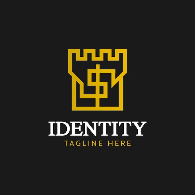 Concepto de logotipo Golden Castle Dollar Usd