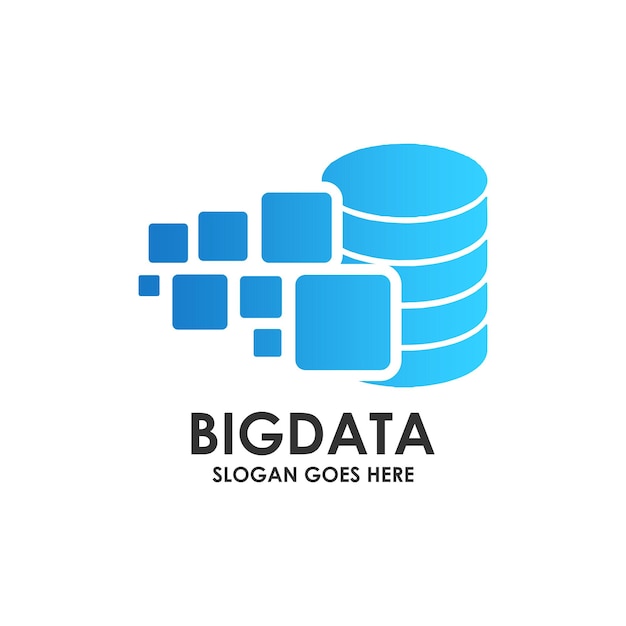 Concepto de logotipo de grandes datos. Símbolo del centro de datos.