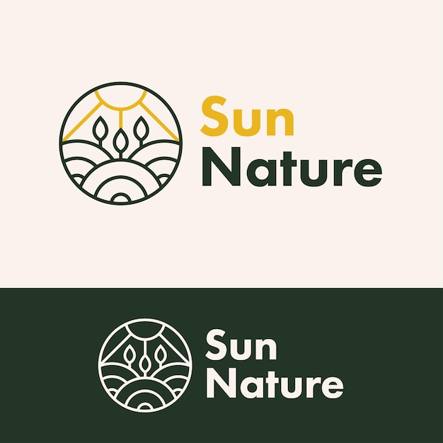 concepto de logotipo de hoja orgánica de contorno minimalista