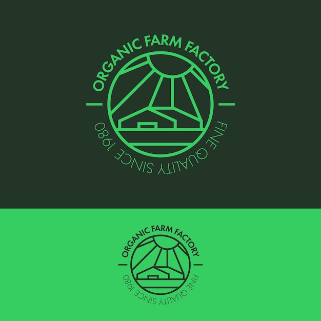 Vector concepto de logotipo de hoja orgánica de contorno minimalista