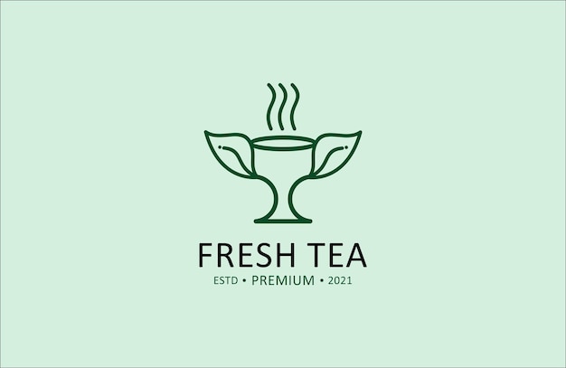 Concepto de logotipo de idea creativa tradicional de té fresco original