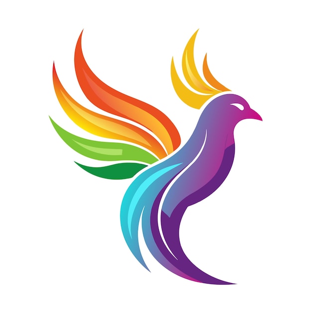 El concepto del logotipo de la ilustración de gradiente de pájaros coloridos