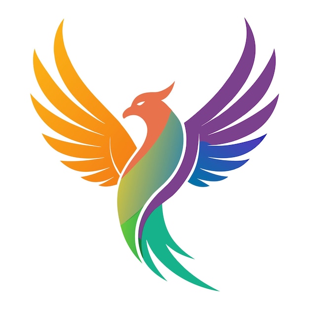 El concepto del logotipo de la ilustración de gradiente de pájaros coloridos