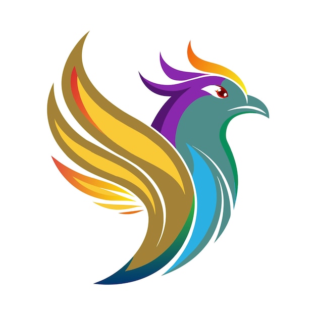 El concepto del logotipo de la ilustración de gradiente de pájaros coloridos