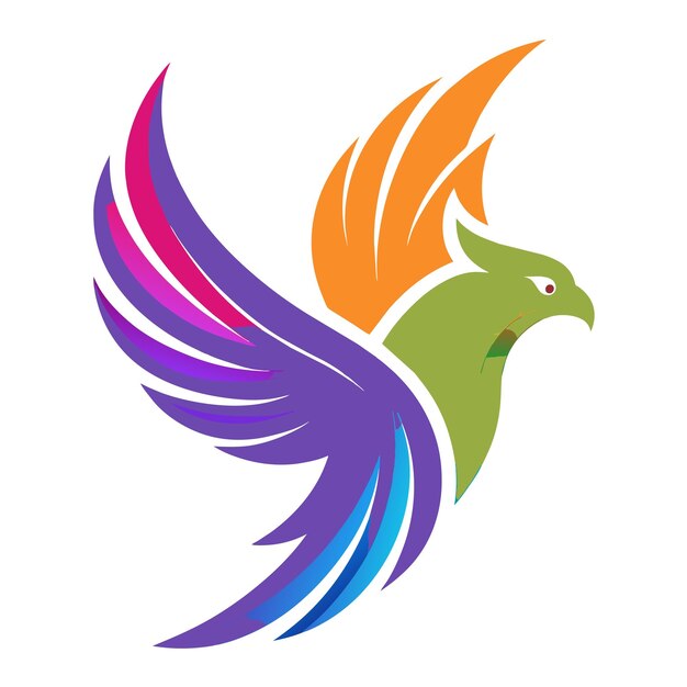 El concepto del logotipo de la ilustración de gradiente de pájaros coloridos