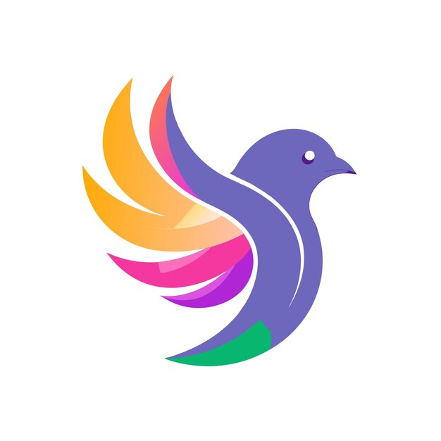 El concepto del logotipo de la ilustración de gradiente de pájaros coloridos