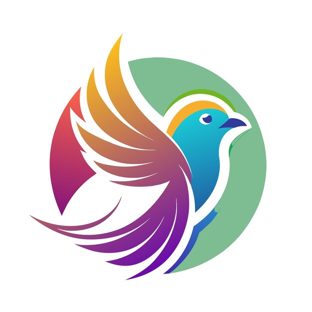 El concepto del logotipo de la ilustración de gradiente de pájaros coloridos