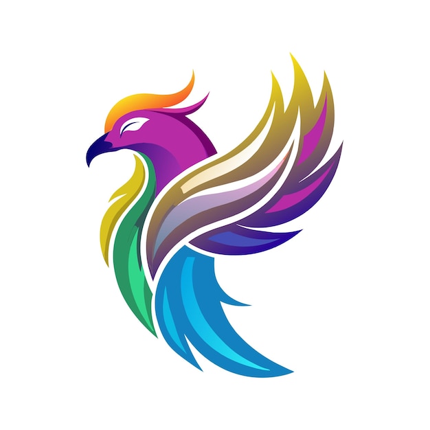 El concepto del logotipo de la ilustración de gradiente de pájaros coloridos