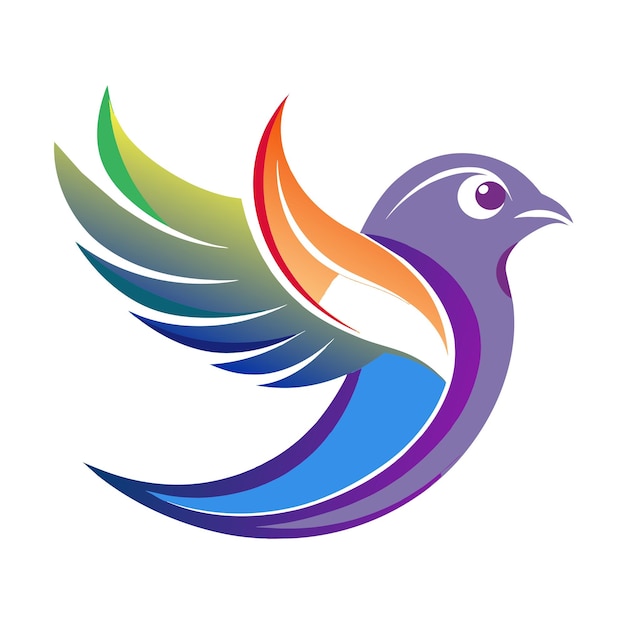 El concepto del logotipo de la ilustración de gradiente de pájaros coloridos