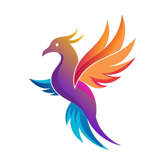 El concepto del logotipo de la ilustración de gradiente de pájaros coloridos