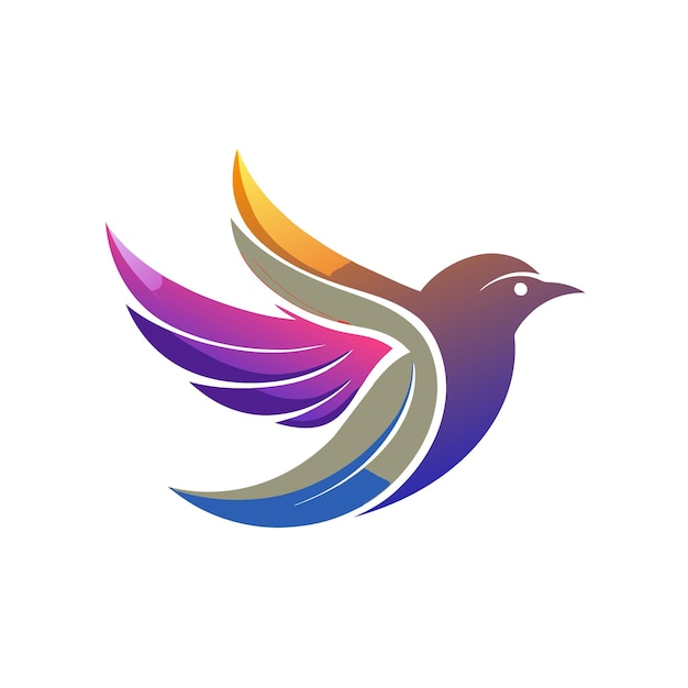El concepto del logotipo de la ilustración de gradiente de pájaros coloridos