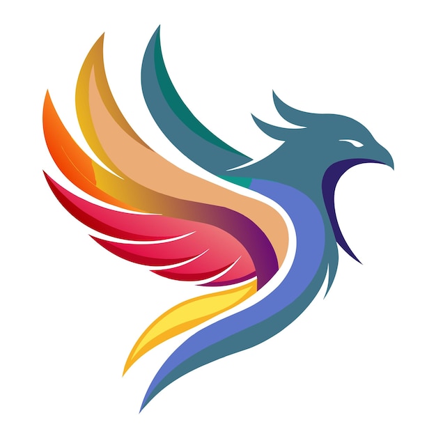 El concepto del logotipo de la ilustración de gradiente de pájaros coloridos