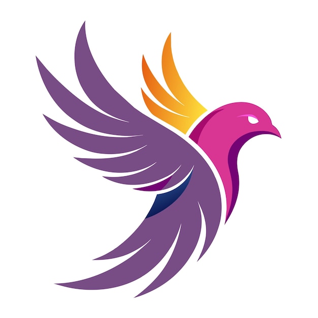 El concepto del logotipo de la ilustración de gradiente de pájaros coloridos