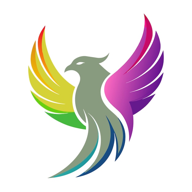 El concepto del logotipo de la ilustración de gradiente de pájaros coloridos